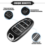 5 Buttons Key Fob Cover for Hyundai Sonata, Santa Fe (2011–2023) TPU Black