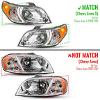Halogen Headlight Pair for Chevy Aveo 5 LS/LT (2009–2011) W/Amber Reflector