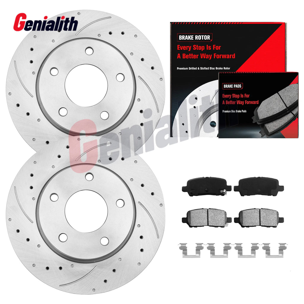 Rear Disc Brake Rotors + Ceramic Pads for Chevy Impala Pontiac Grand Prix (2000–2005)
