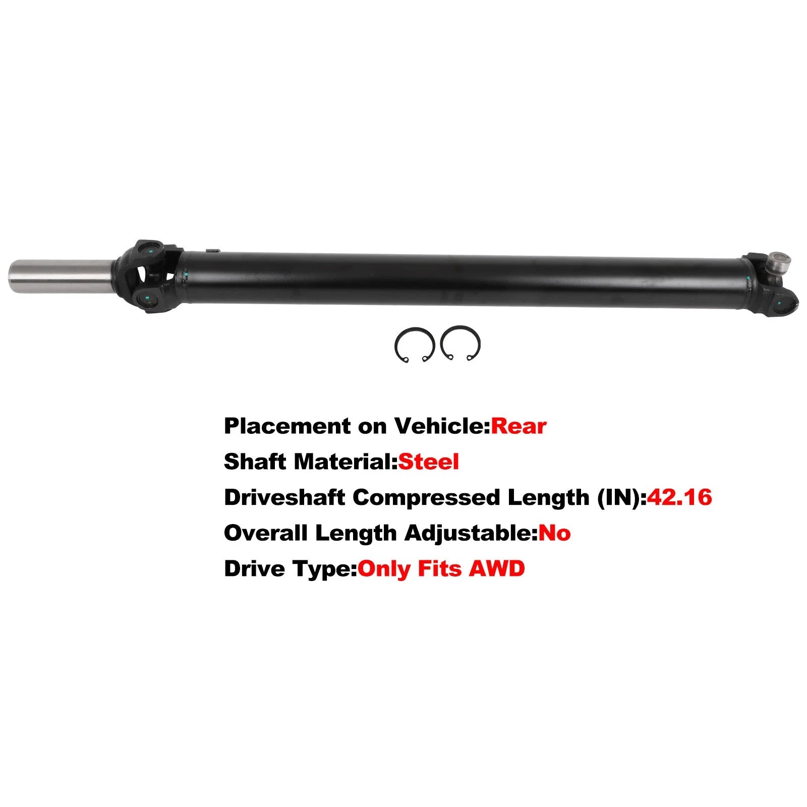 Drive Shaft for Chevrolet Astro (1999–2002) AWD 15039067 946-528 65-9396