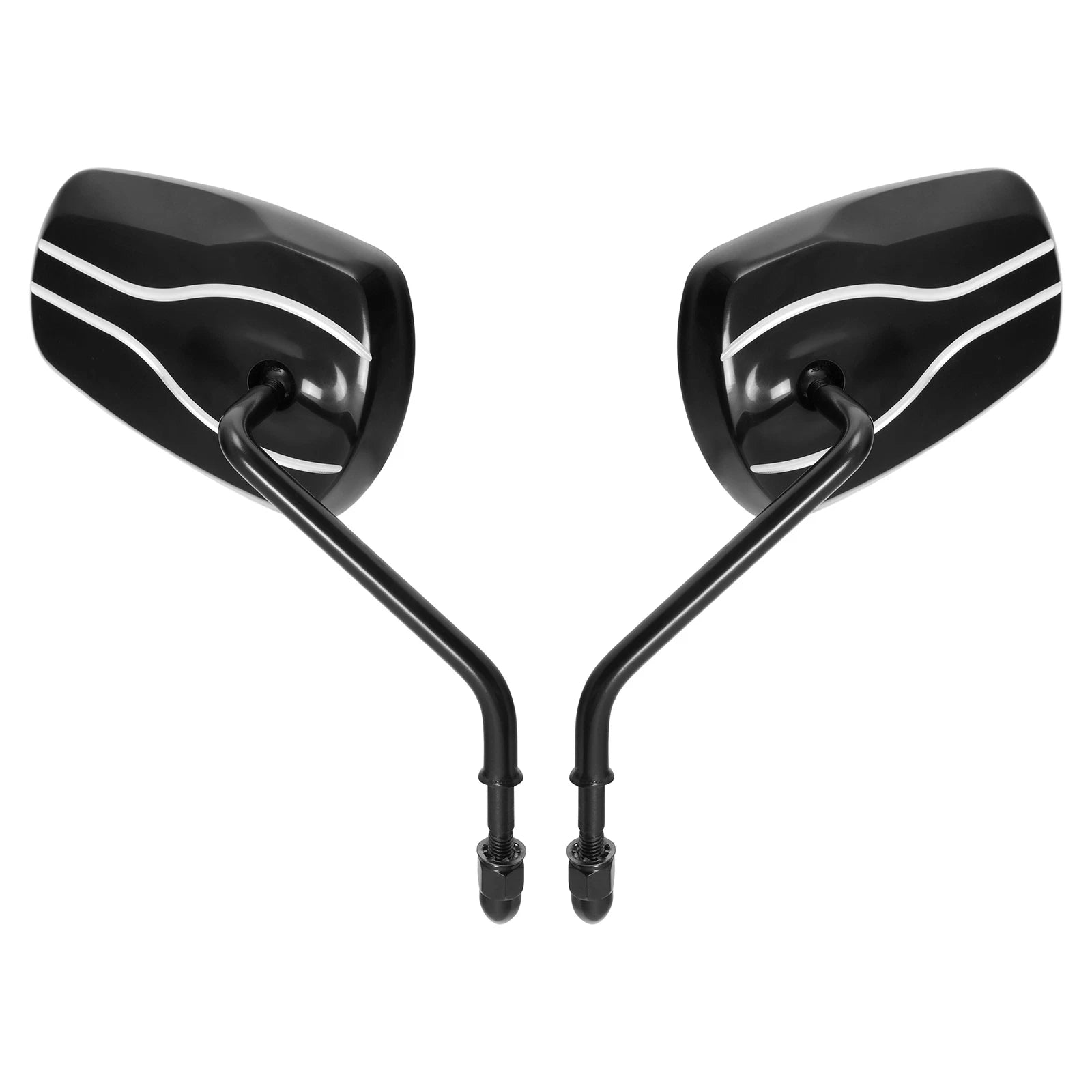 8mm Black Rear View Mirrors for Harley Road, Electra, Street Glide, Sportster