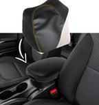Leather Console Lid Armrest Cover for Kia Soul (2014–2019) Yellow Stitch