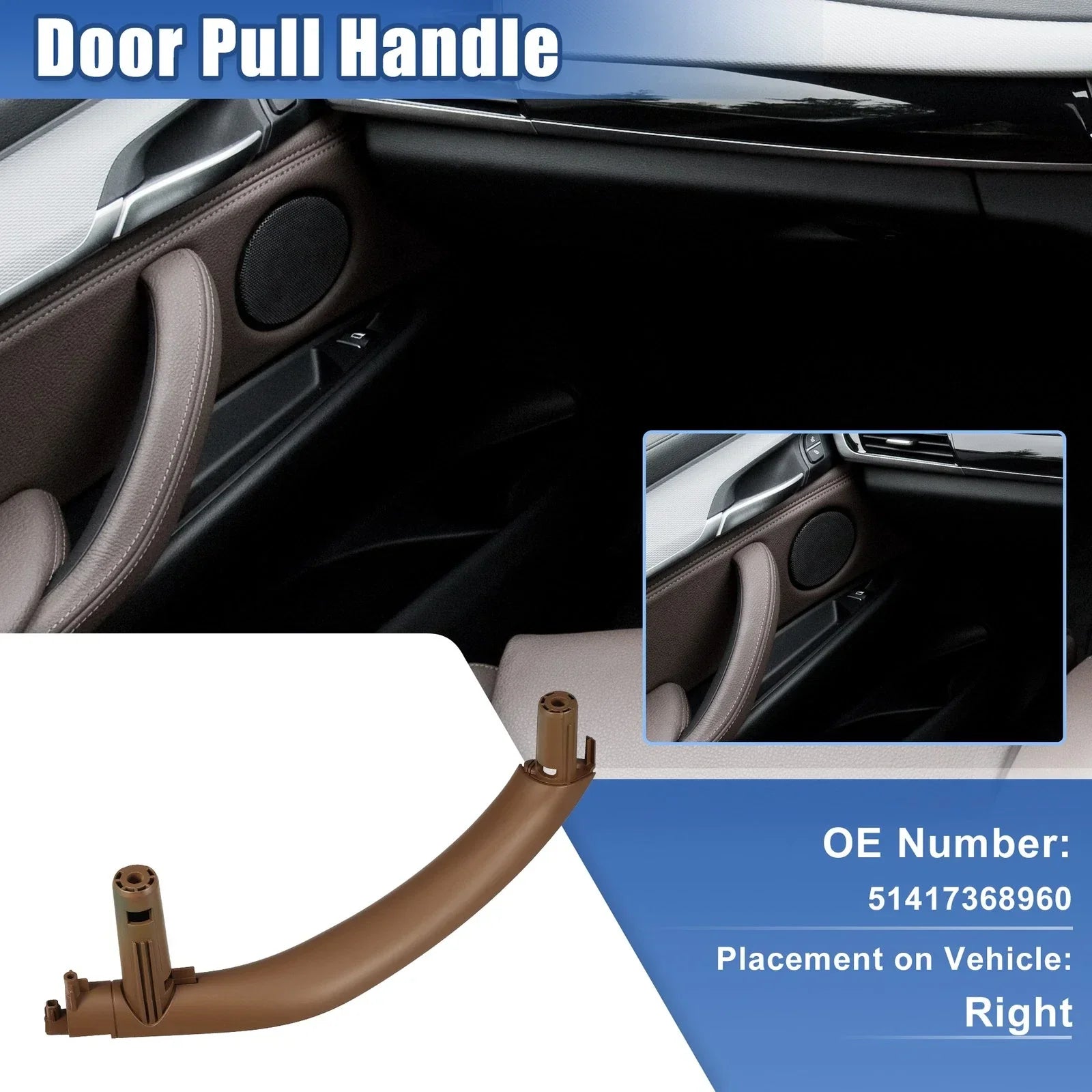 Right Interior Door Handle 1 Pcs for BMW X5/X6 (2014-2018)