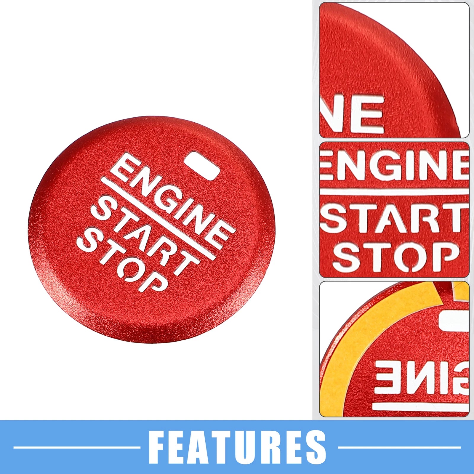 Ignition Button Cover Decal for Ford Mustang (2015–2021) Red