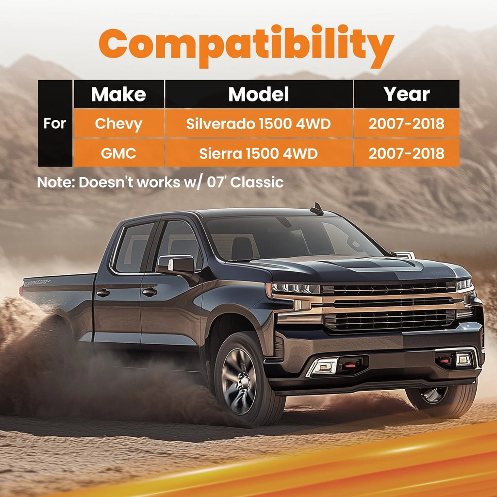 7.5" Lift Rear Traction Bars for Chevy Silverado/GMC Sierra 1500 (2007–2018)