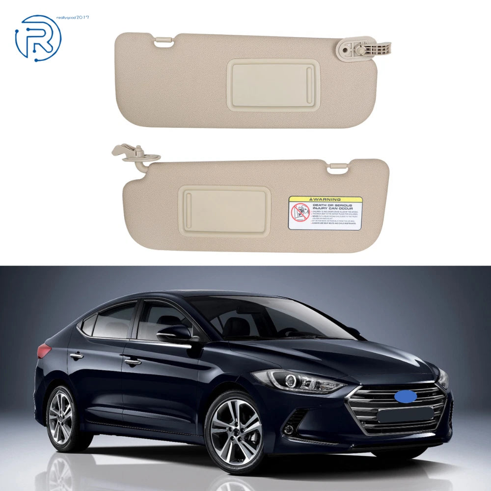 Set of 2 Sun Visors with Mirror for Hyundai Elantra (2011–2015)