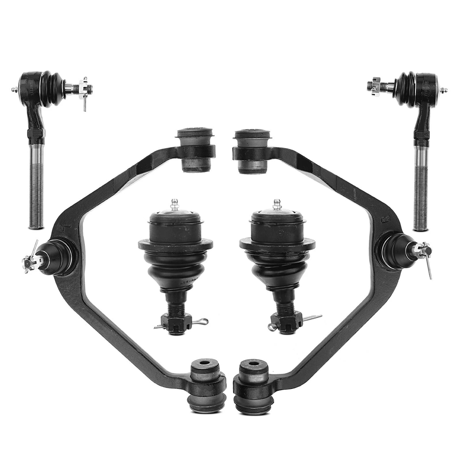 Set of 6 Front Control Arms & Tie Rod Ends for Ford F-150 (1997–2003)