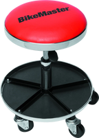 BikeMaster Ultimate Shop Stool with Tool Caddy for Universal Use (Adjustable Height)