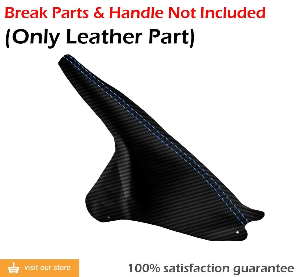 Manual & E Brake Boot Set for Ford Mustang (1994–2004) Carbon Fiber Blue Stitch