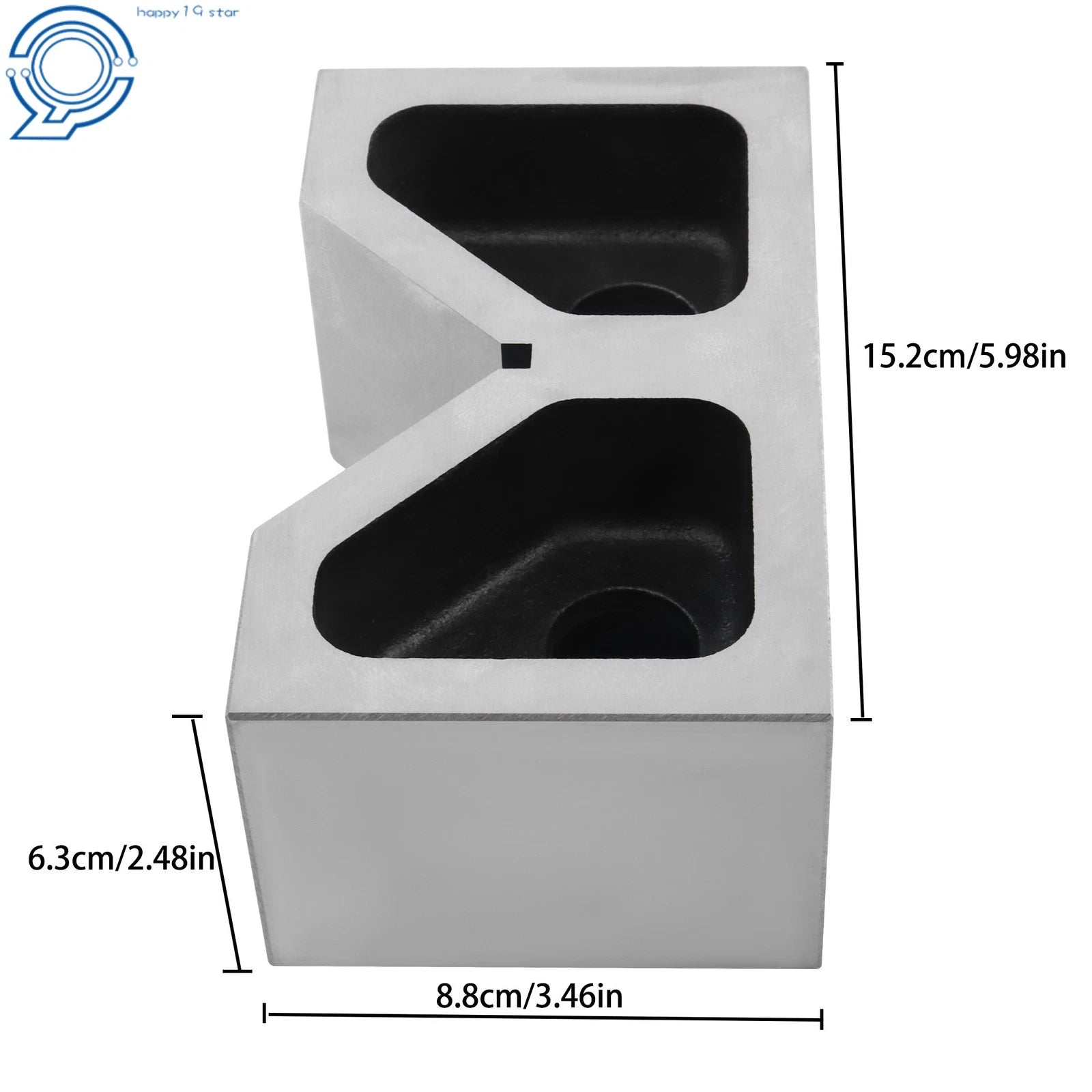 Set of 2 Cast Iron V-Blocks for Precision Machining Tools