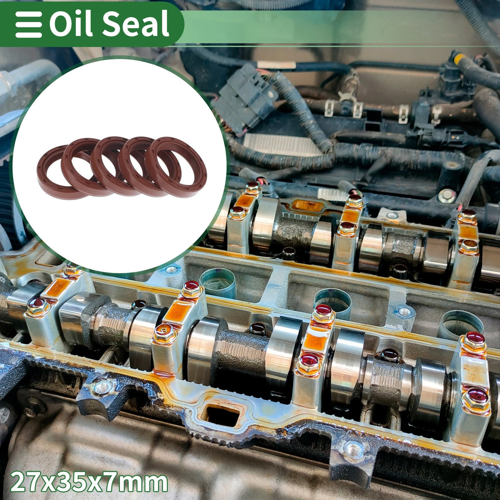 Set of 5 Oil Seal Rotary Shaft Seal FKM Rubber 27x35x7mm