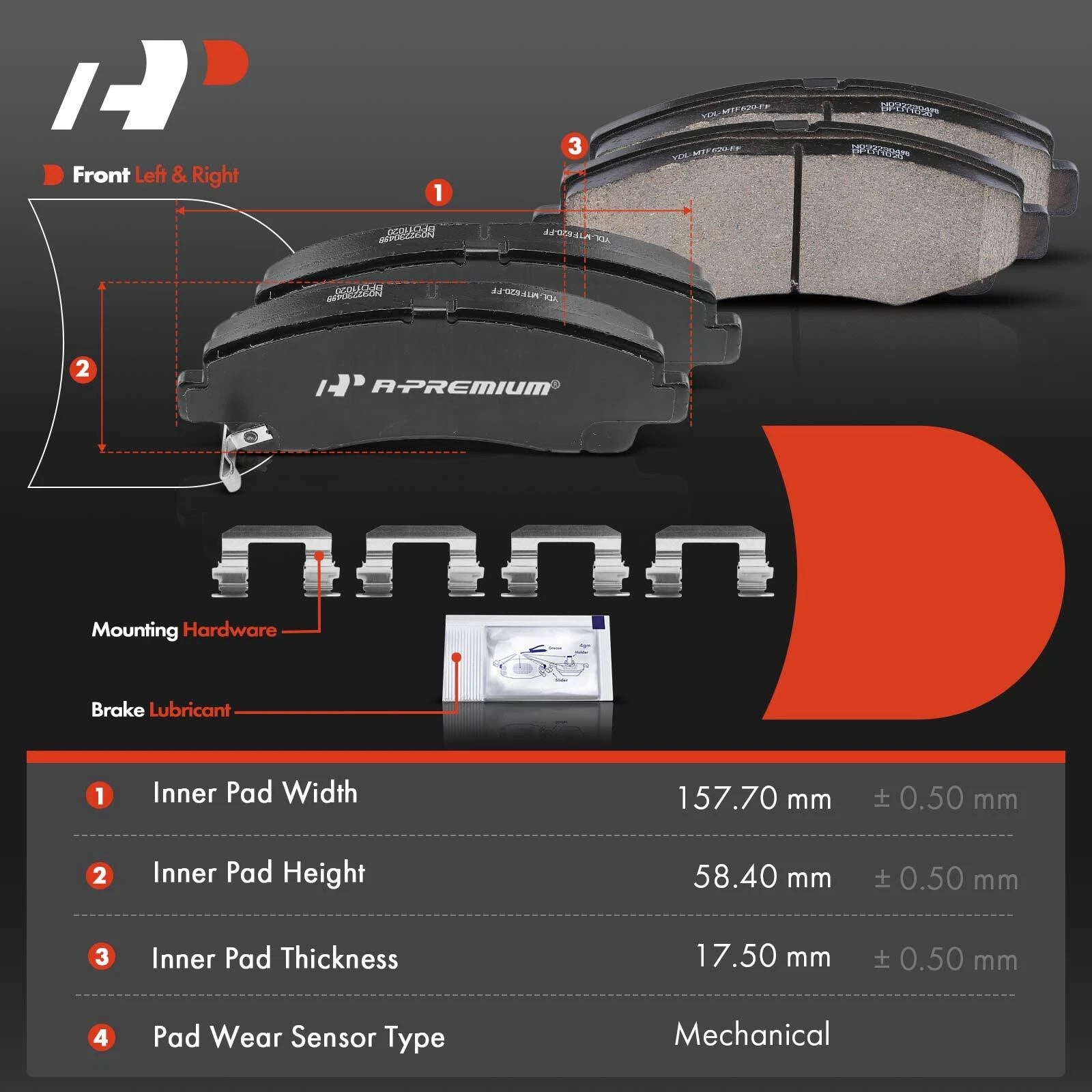 Set of 8 Ceramic Brake Pads for Honda Ridgeline (2006–2011) Acura TL