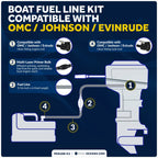 Fuel Line Kit for OMC/Johnson/Evinrude Marine Boat (EPA/CARB) 5/16-Inch x 6-Foot