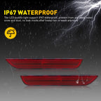 2X Red Lens LED Rear Bumper Side Marker Lights for Ford Mustang (2010-2014)