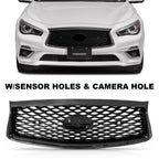 Front Bumper Grille for Infiniti Q50 (2018–2023) with Sensor Holes