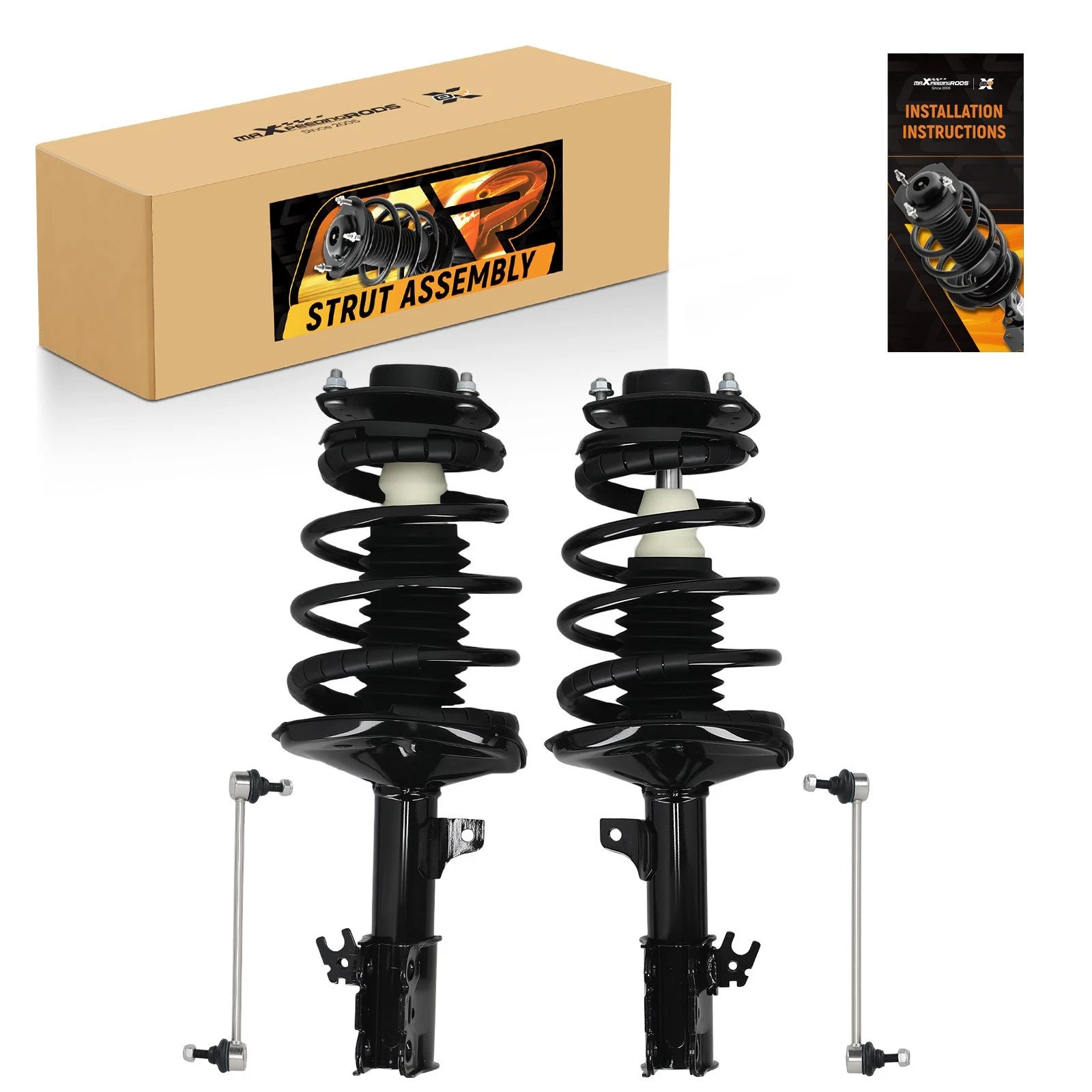 Front Struts w/ Coil Springs & Sway Bar Links for Toyota Camry Solara (1997–2001)
