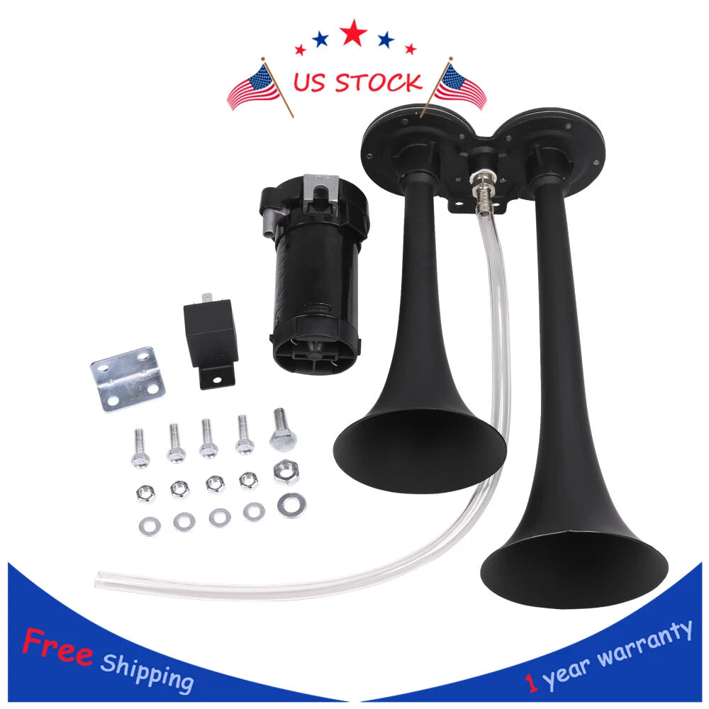 Dual Trumpet Air Horn System for Car/Truck (12V)