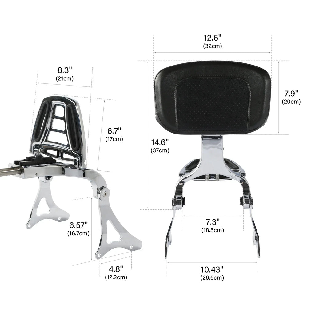Driver & Passenger Backrest for Harley Electra Glide (2014-2024) Chrome