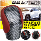 Carbon Look Gear Shift Knob for Lexus ES350 GS350 GX IS300 NX300 RC RX450 (2007–2021)