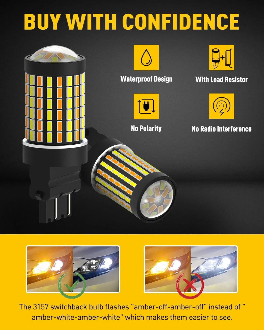 2X 3156 3157 LED Turn Signal Lights for