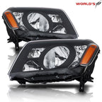 Set of 2 Halogen Black Headlights for Honda Pilot (2009–2011)