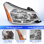 Chrome Headlights Assembly Pair for Ford Focus (2008–2011)