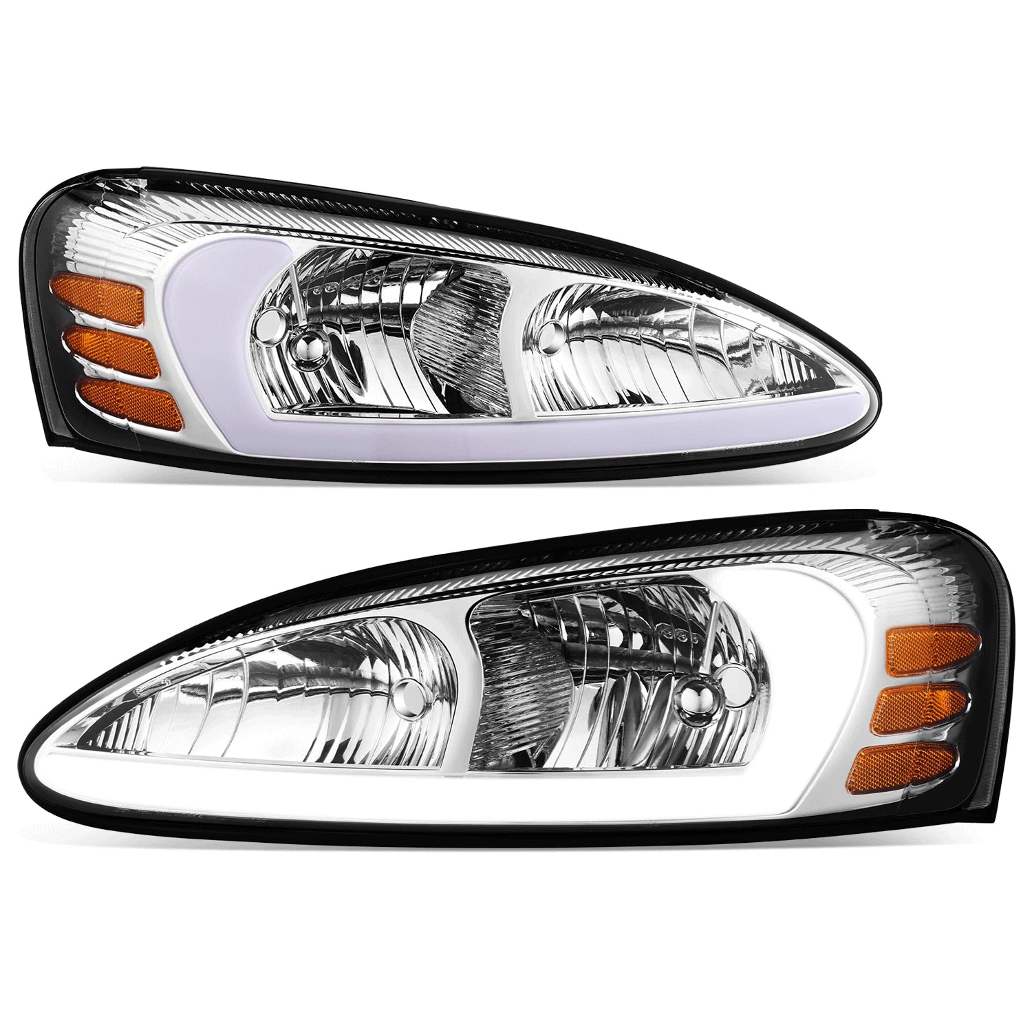 Chrome Housing Amber Corner 3D LED DRL Headlights for Pontiac Grand Prix (2004–2008)