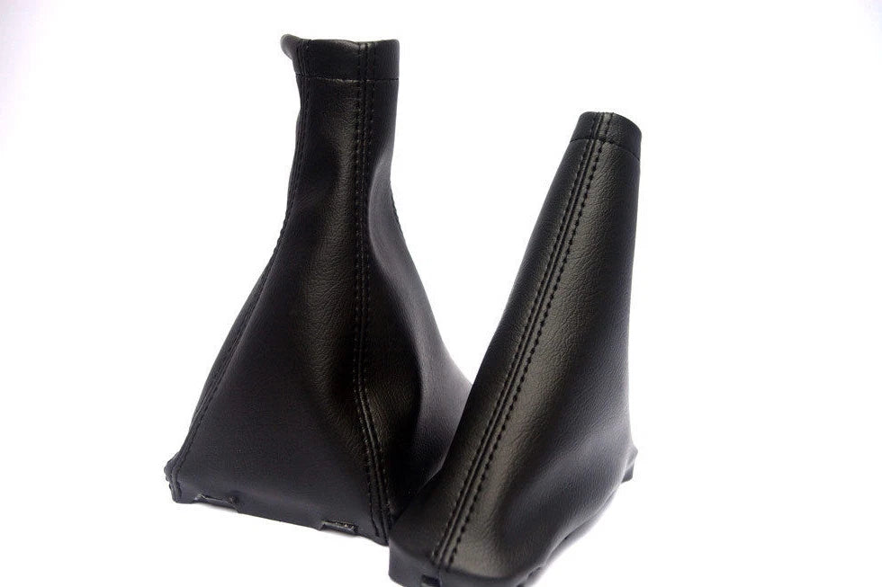 Manual and E Brake Boot Set for Chevy Aveo (2007–2011) Black Leather Synthetic
