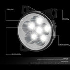 Set of 2 LED Front Bumper Fog Light Lamps for Peterbilt 579 587, Kenworth T660 (2011–2020, 2008–2015)