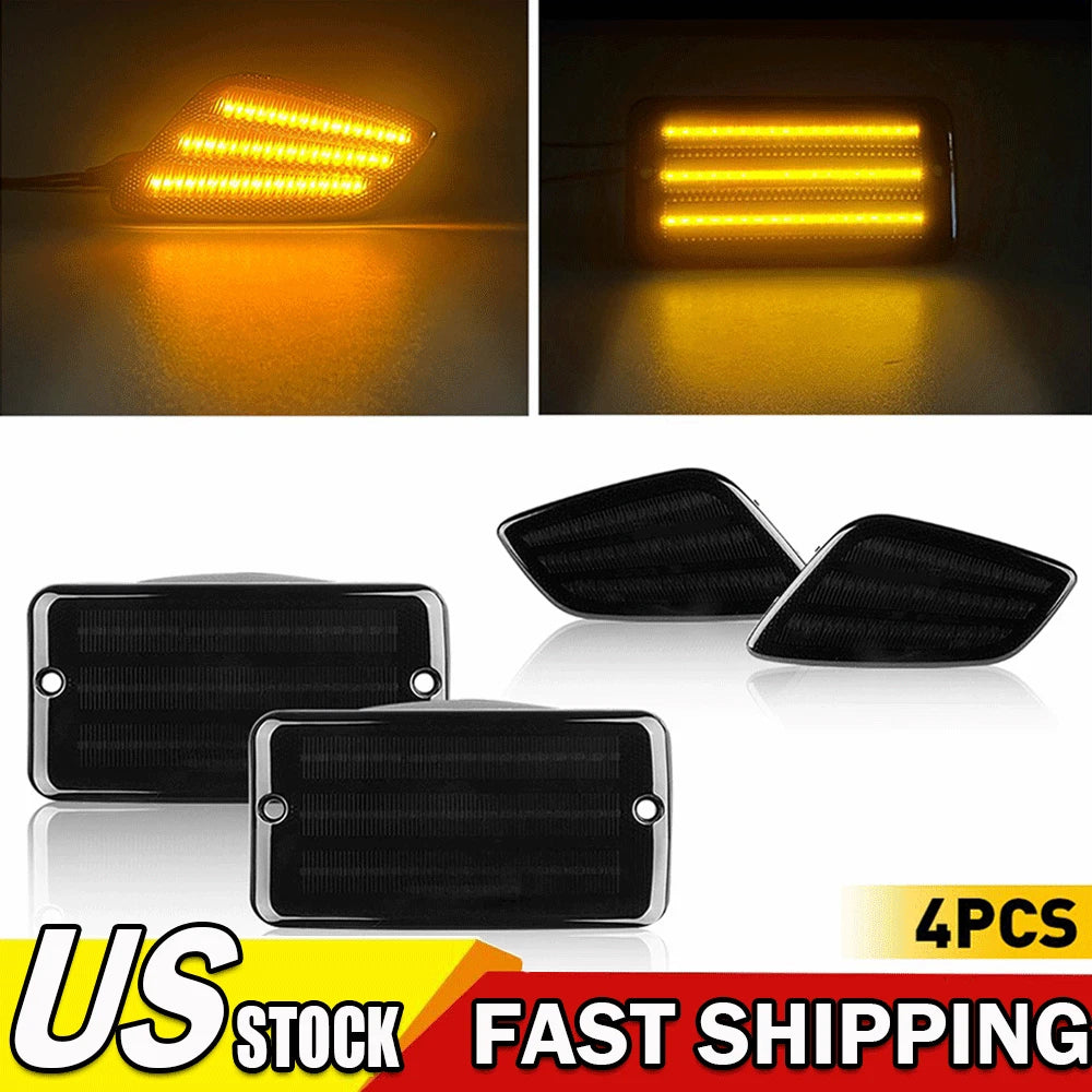 Dynamic LED Front Side Marker Bumper Signal Light for Jeep Wrangler TJ (1997–2006)