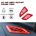 Glossy Red Inner Dashboard AC Vent Outlet Cover Trim for Honda Civic (2016-2021)