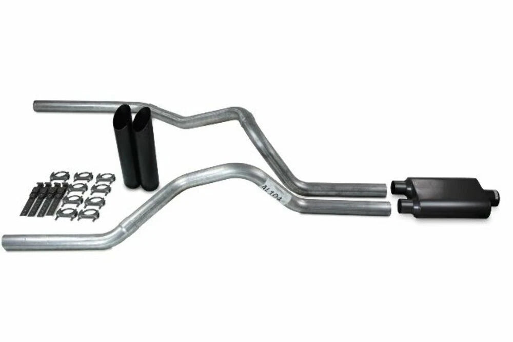 Dual Exhaust Kit 2.5" for Chevy GMC 1500 Truck (2019–2025) - Black Tips