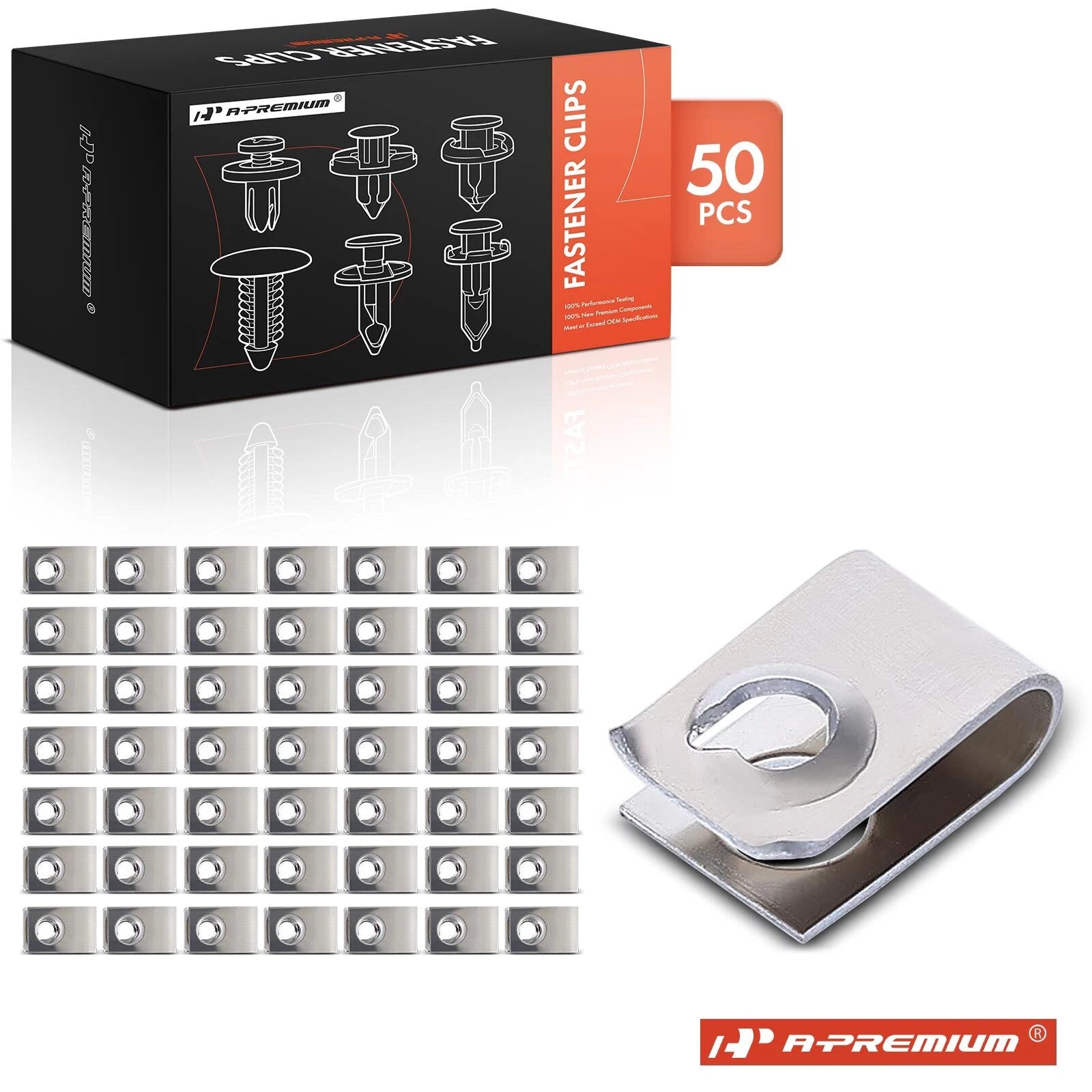 50Pcs 5mm Silver Metal Suspension Nut Retainer Clips for Honda Acura