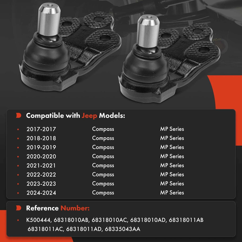 2X Front Lower Ball Joints for Jeep Compass (2017-2024)