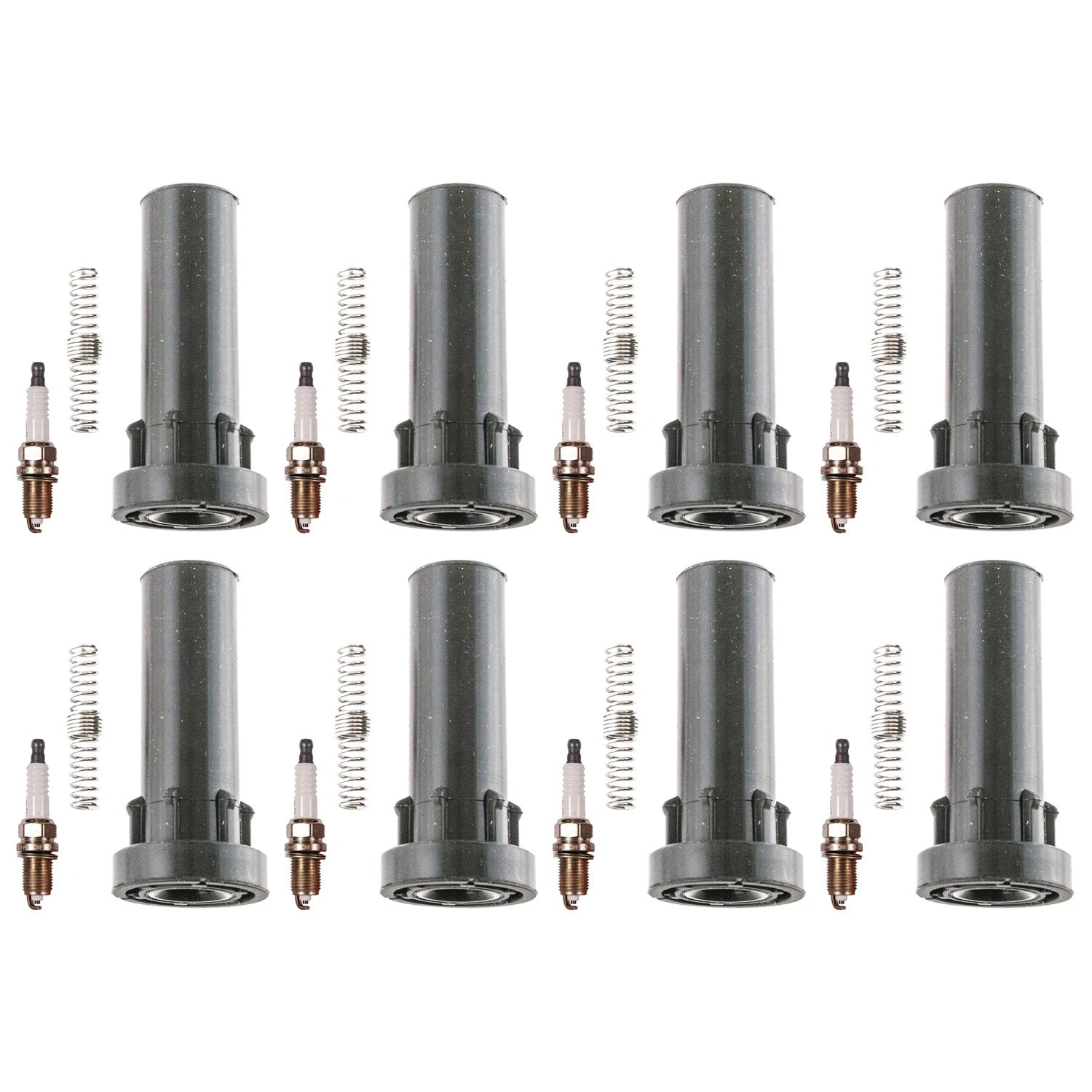 Set of 8 Denso Spark Plugs & Coil Boots for Dodge Dakota (2008)