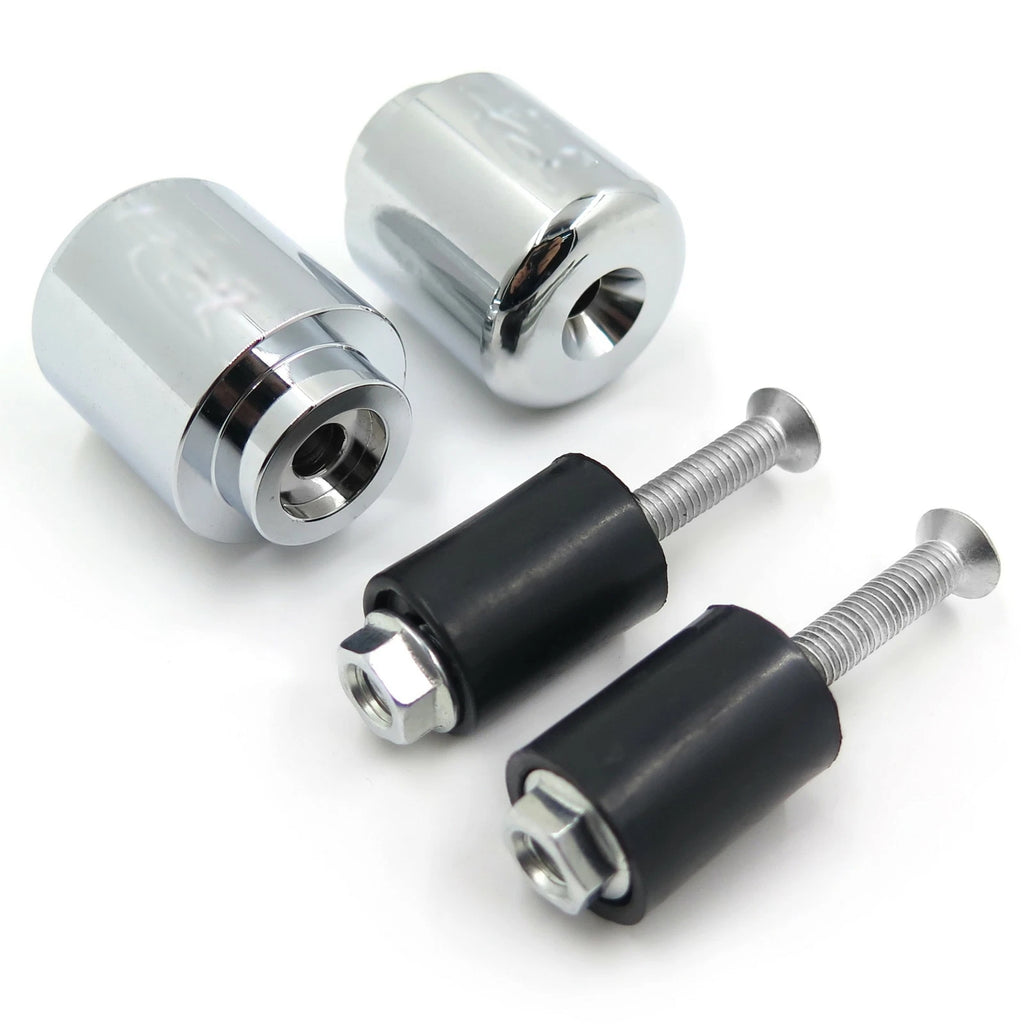 Set of 2 Chrome Bar Ends for Yamaha YZF-R6 (2006–2012), FJR 1300 (2003–2010), YZF-R1 (1998–2012)
