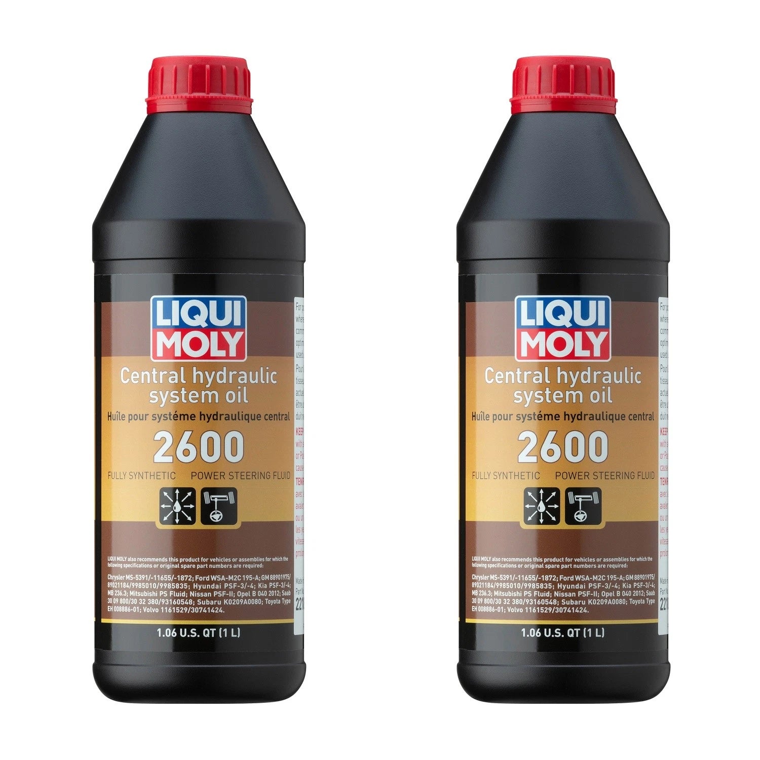 Set of 2 Liqui Moly Central Hydraulic System Oil 2600 (1L each)