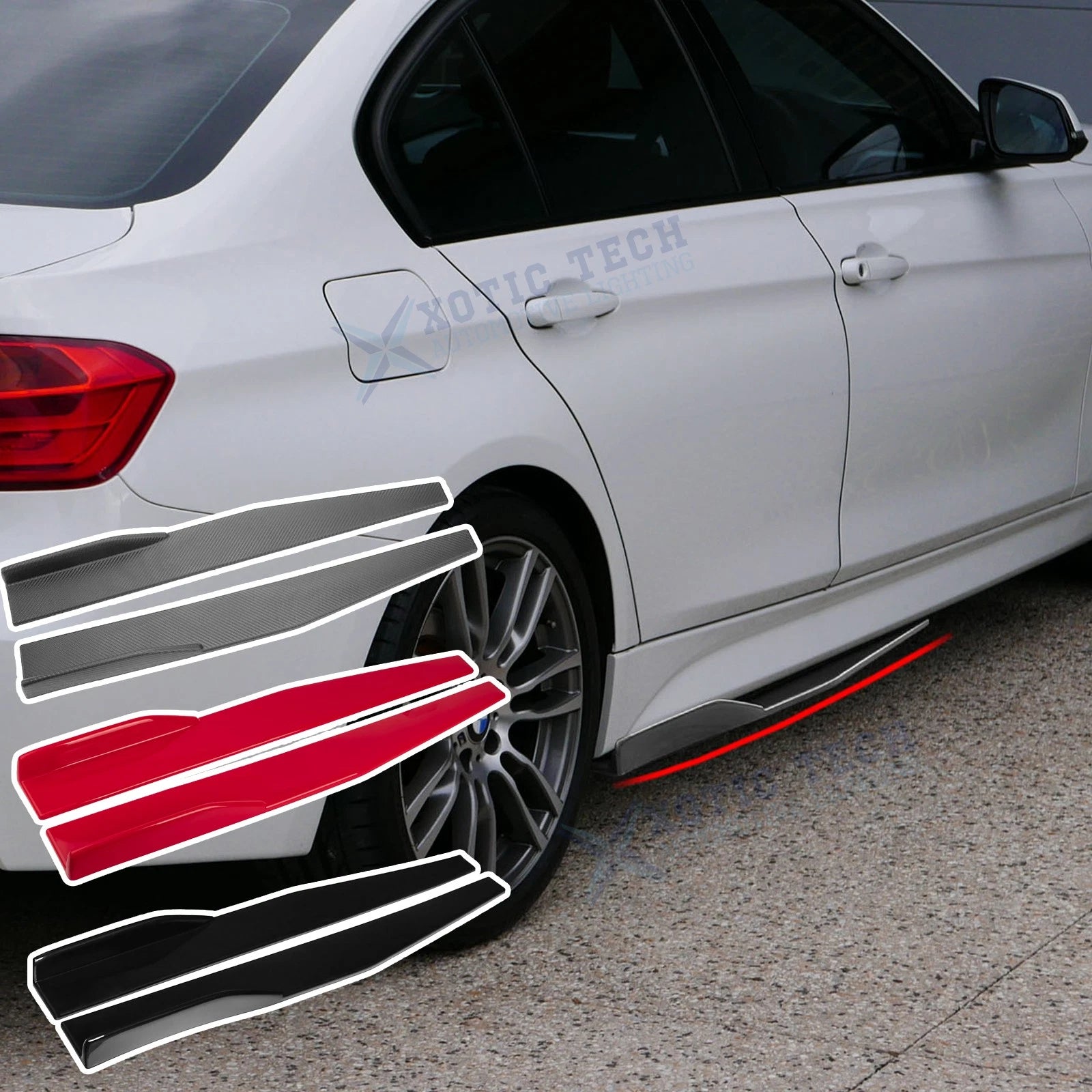 Left/Right 29" Lower Rear Side Skirt Winglets Diffusers Extension (Universal Fit 1990–2024)