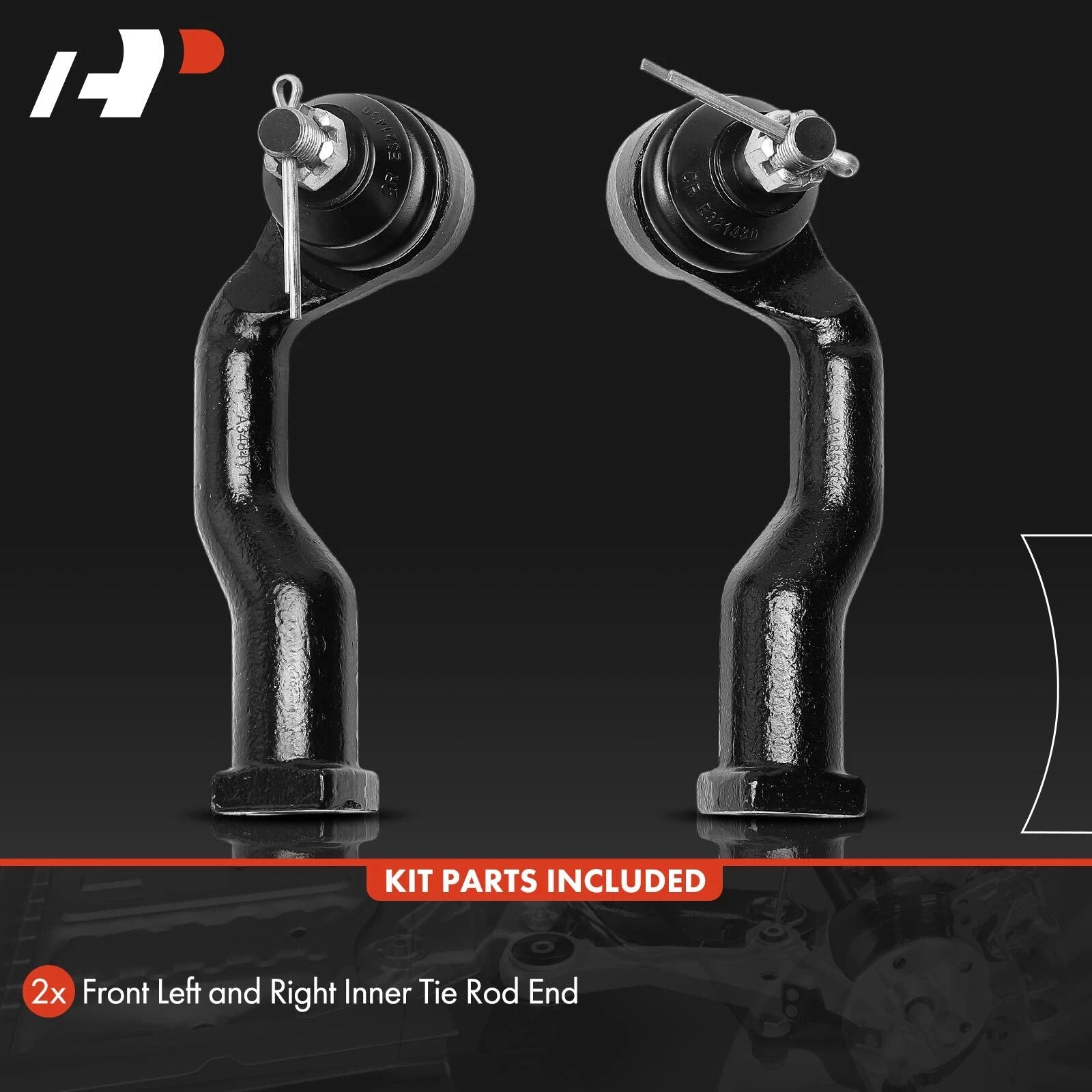 2X Front Inner Steering Tie Rod End for Kia Sportage (1995-2002)