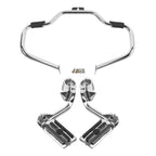 Mustache Engine Guard Crash Bar Foot Peg Clamps for Softail FL (2000–2017) Chrome