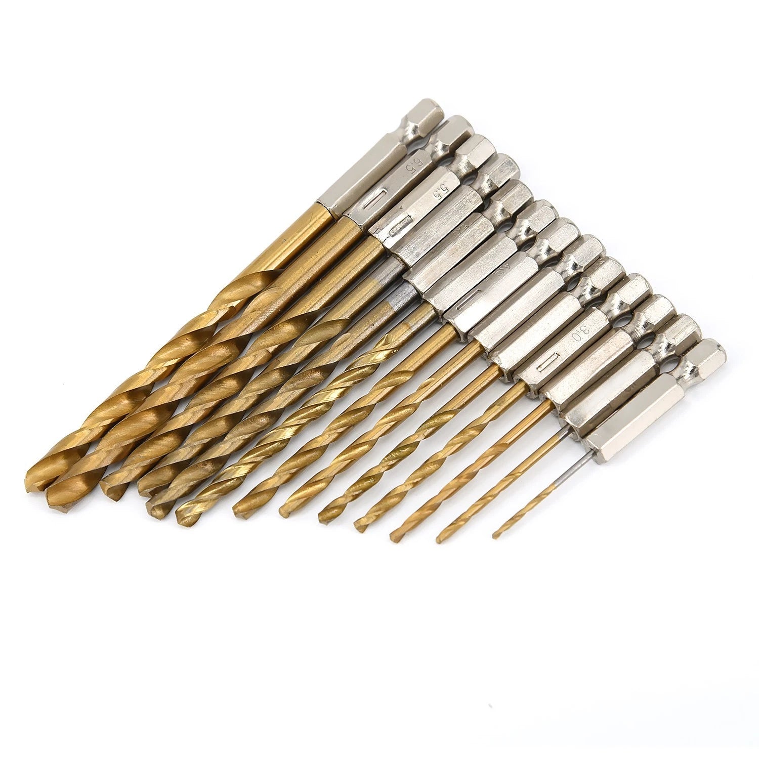 13 PCS HSS Steel Drill Bit Set 1.5-6.5 mm Hex Shank for Automotive Use