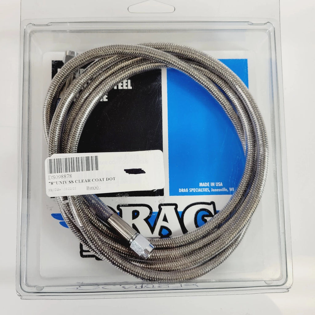 Drag Specialties 78in Clear Coat Stainless Steel Brake Line DS098878 for Universal