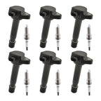 Pack of 6 Ignition Coils + Spark Plugs for Honda Odyssey (2011–2017) 30520-R70-A01