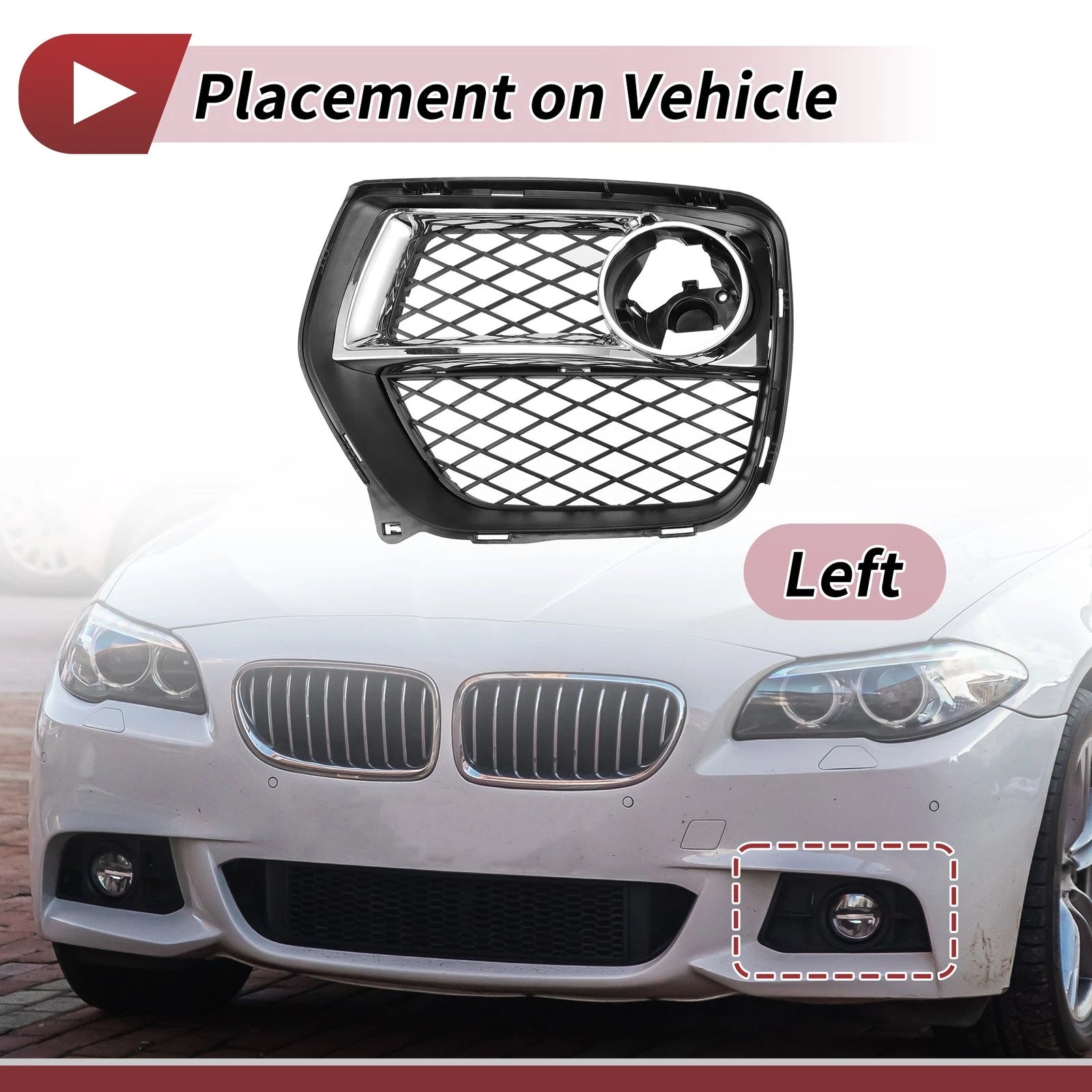 1 Pc Fog Light Grill for BMW X6 (2012–2014) No. 51117312605
