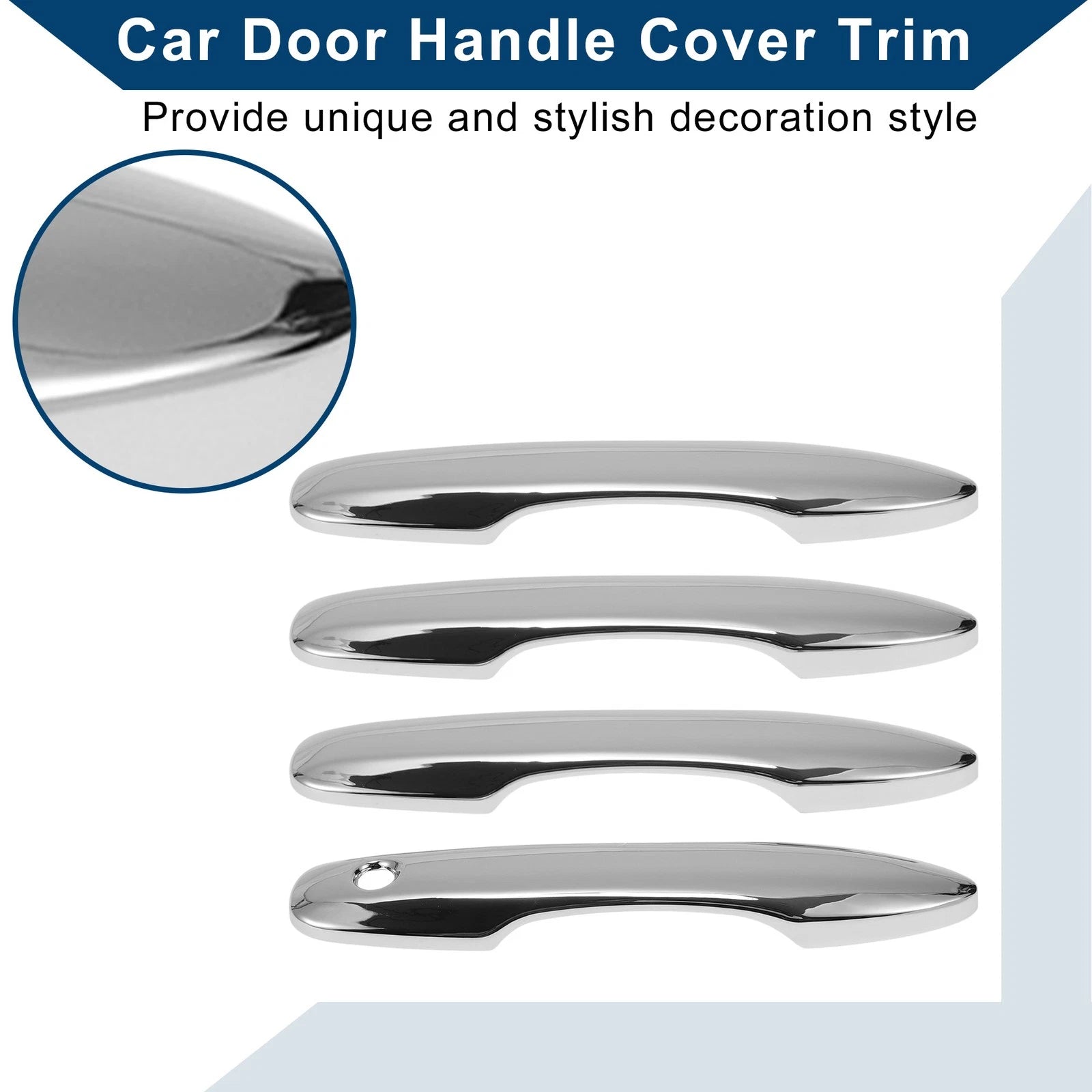 Car Door Handle Cover Trim for Toyota Camry (2018–2024) - Silver Tone
