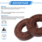 Set of 2 Oil Seal Rotary Shaft Seal FKM Rubber 15x35x7mm