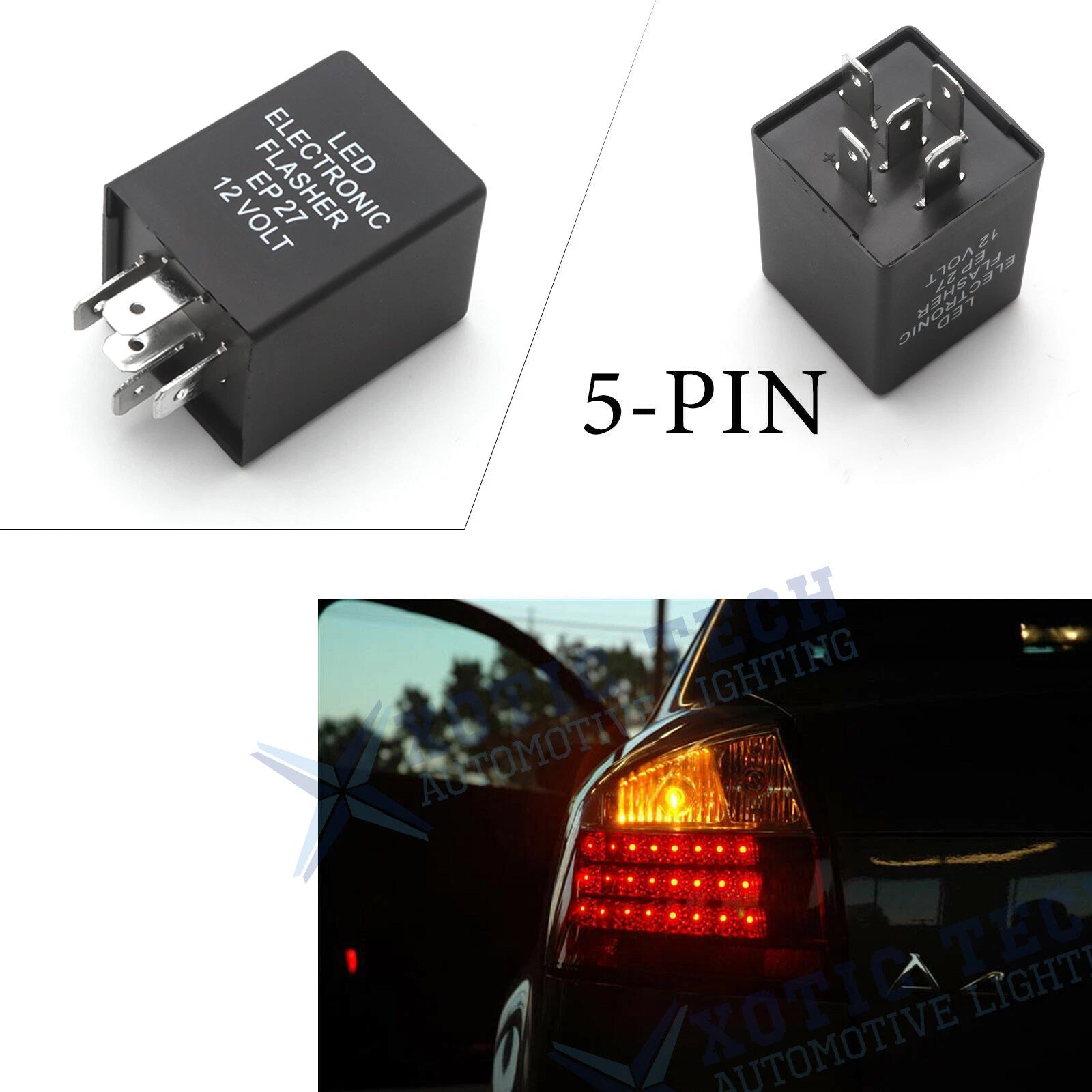 LED Flasher Relay Decoder Fix for 5-Pin 12V EP27 FL27 (2019–2024)