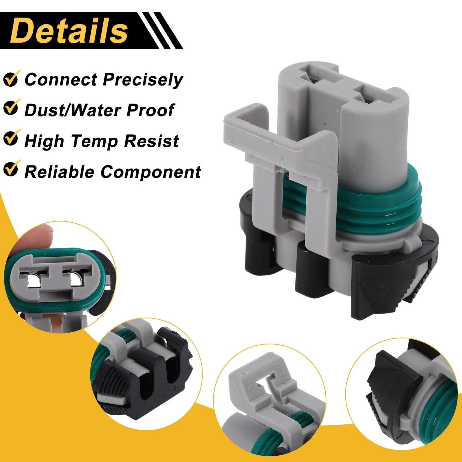Set of 2 Pins Radiator Fan Assembly Connector Plug for Buick  No.15363993