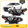 2X Black Halogen Headlights Assembly for Nissan Sentra