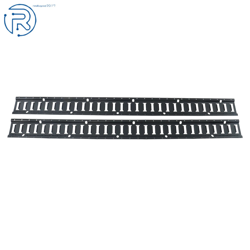 Set of 2 Black Steel E-Track Tie Down Rails for ATV Truck